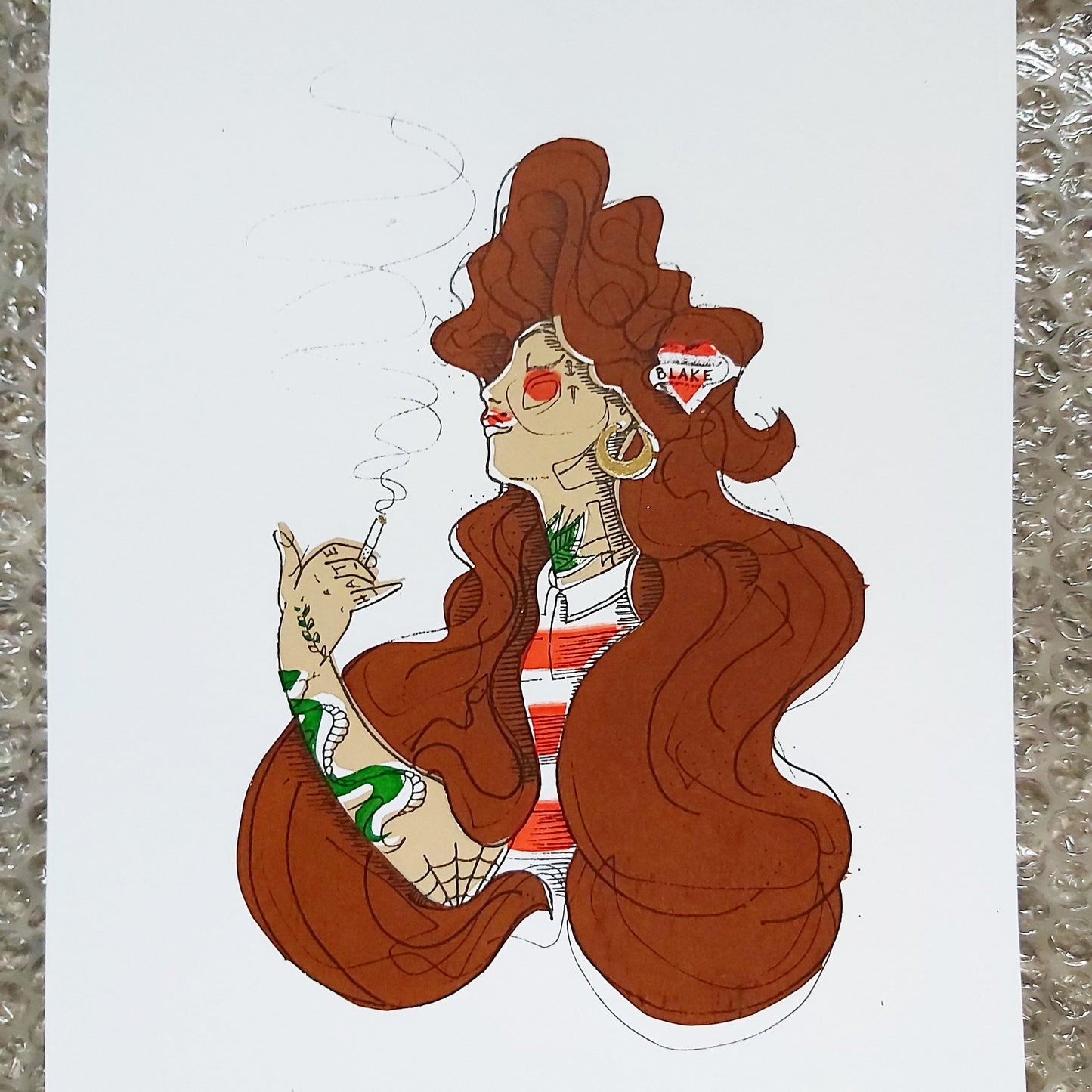 Smoking Skills screen print