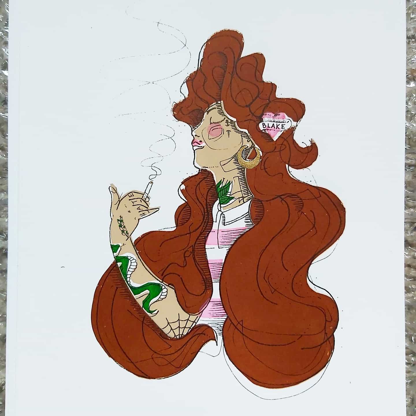 Smoking Skills screen print