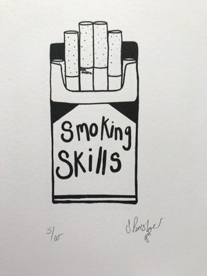 Smoking Skills A4 Screen Print